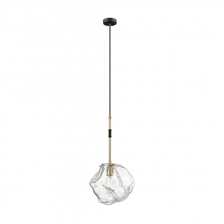 Lichidare stoc - Lustra pendul ROCK metal/sticla, negru/auriu/transparent, inaltime reglabila, 003064-011264 - Zumaline