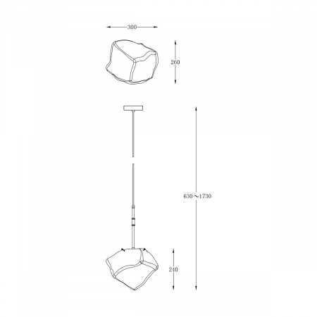 Lustra pendul ROCK metal/sticla, negru/auriu/transparent, inaltime reglabila, 003064-011264 - Zumaline [2]