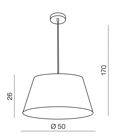 Lustra pendul Rosi Ø 50 cm alba/neagra, abajur rotund material textil, AZ 1391 - Azzardo [2]