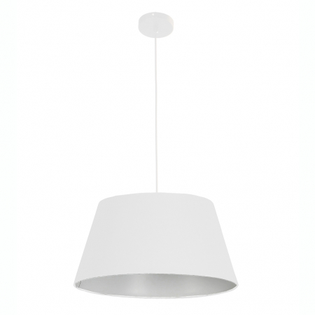Lustre - Lustra pendul Rosi Ø 50 cm alba/neagra, abajur rotund material textil, AZ 1391 - Azzardo