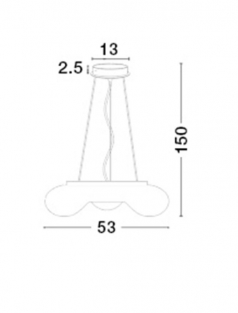 Lustra pendul rotund din sticla alba Demo Ø 53 cm, inaltime reglabila, 51011401 - Novaluce [2]