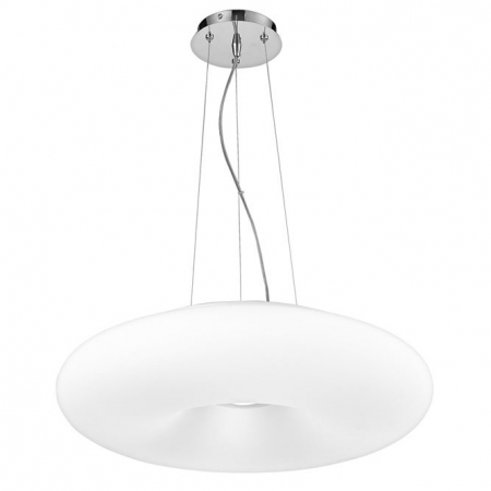 Lustre - Lustra pendul rotund din sticla alba Demo Ø 53 cm, inaltime reglabila, 51011401 - Novaluce