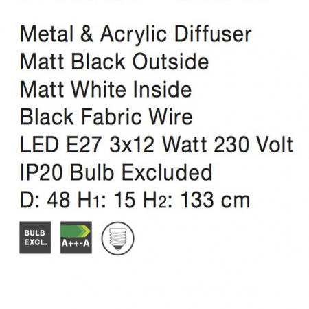 Lustra pendul rotund diverse culori Sharia Ø 35/48 cm, din metal, inaltime reglabila, 526801 - Novaluce [18]