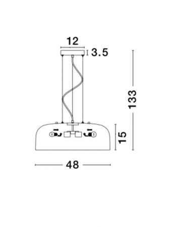 Lustra pendul rotund diverse culori Sharia Ø 35/48 cm, din metal, inaltime reglabila, 526801 - Novaluce [2]