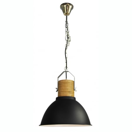 Lustra pendul rotunda alba/neagra metal si lemn Helgi Ø 39 cm, stil industrial, AZ 1582 - Azzardo [1]