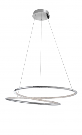 Lustra pendul rotunda crom cu cristale Arisha 64 cm, iluminare Led, design modern lux, 81007202 - Novaluce [1]