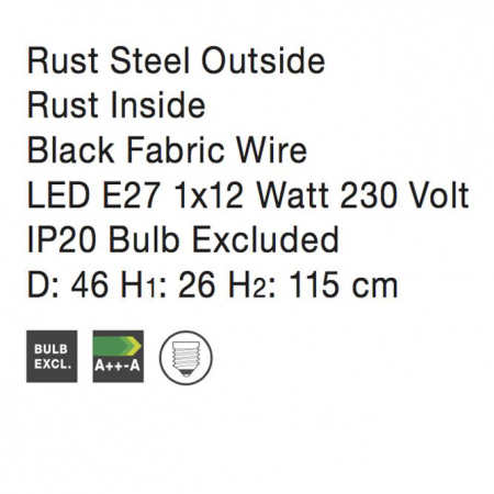 Lustra pendul rotunda diverse culori Vanda, din metal Ø 46 cm, inaltime reglabila, 420202 - Novaluce [9]