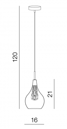 Lustra pendul Shiro 1 bec, abajur sticla transparenta, detalii metalice aurii si crom, AZ 1687 - Azzardo [4]