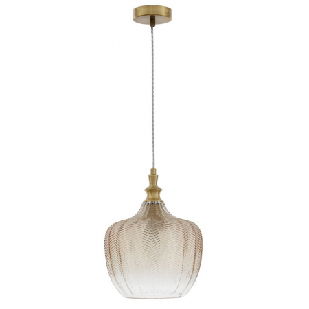 Lustre - Lustra pendul sticla cu model diverse culori Anri, Ø 24 cm, inaltime reglabila, 9191241 - Novaluce