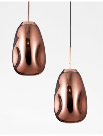 Lustra pendul sticla cupru/auriu/crom Ria Ø 22 cm, inaltime reglabila, 9190393 - Novaluce [6]