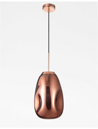 Lustra pendul sticla cupru/auriu/crom Ria Ø 22 cm, inaltime reglabila, 9190393 - Novaluce [8]