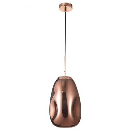 Lustre - Lustra pendul sticla cupru/auriu/crom Ria Ø 22 cm, inaltime reglabila, 9190391 - Novaluce