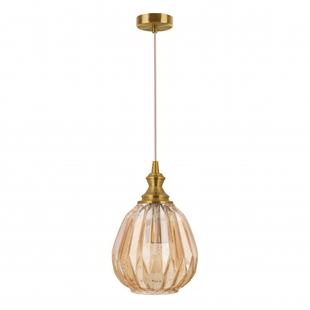 Promotii - Lustra pendul sticla fumurie/galbena Wassy Ø18 cm, 1xE27, 9066102 - Novaluce