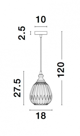 Lustra pendul sticla fumurie/galbena Wassy Ø18 cm, 1xE27, 9066102 - Novaluce [4]