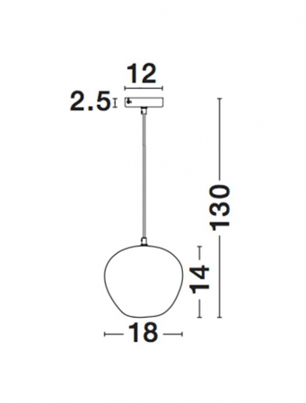 Lustra pendul sticla fumurie Joska Ø 18 cm, detaliu metal bronz, inaltime reglabila, 8436403 - Novaluce [2]