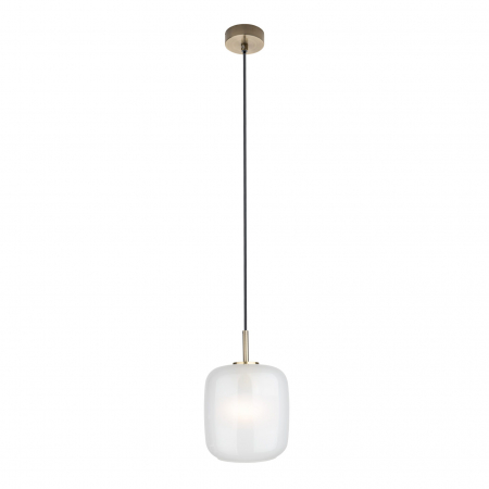 Promotii - Lustra pendul sticla opal lucios Veera Ø 20/16/28 cm baza metal auriu, inaltime reblabila, P0448 - Maxlight