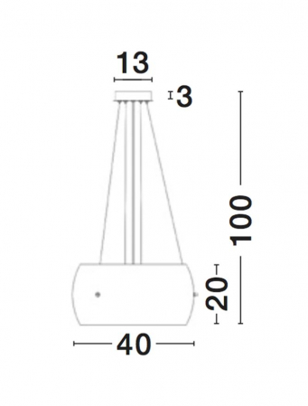 Lustra pendul sticla transparenta Dagma Ø 40/50 cm, metal cromat, 6100401 - Novaluce [4]