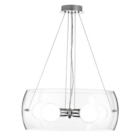 Lustre - Lustra pendul sticla transparenta Dagma Ø 40/50 cm, metal cromat, 6100401 - Novaluce