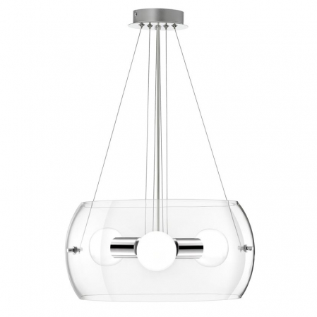 Lustre - Lustra pendul sticla transparenta Dagma Ø 40/50 cm, metal cromat, 6100402 - Novaluce