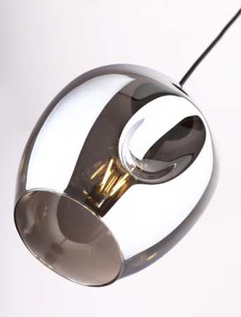 Lustra pendul sticla transparenta/fumurie Nixx Ø 17 cm, baza metal negru, inaltime reglabila, P0288 - Maxlight [4]