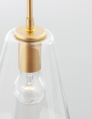 Lustra pendul sticla transparenta Nalia Ø17 cm, metal auriu, 9426732 - Novaluce [2]
