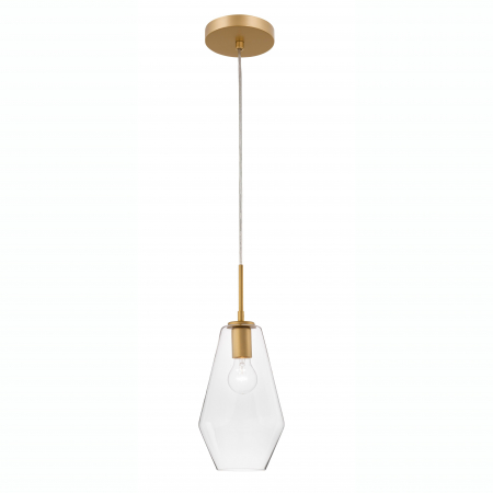 Lustre - Lustra pendul sticla transparenta Nalia Ø17 cm, metal auriu, 9426732 - Novaluce