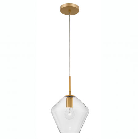 Lustre - Lustra pendul sticla transparenta Nalia Ø23 cm, metal auriu, 9426731 - Novaluce