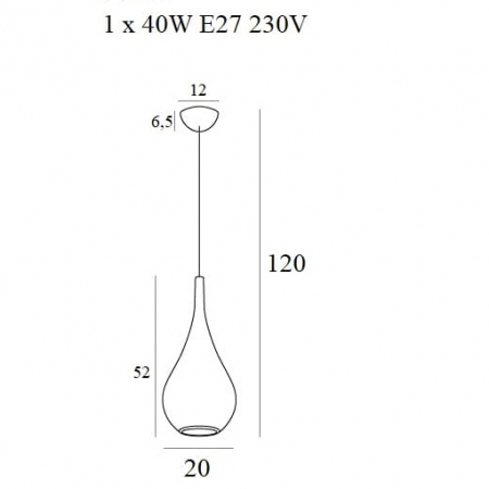 Lustra pendul tip picatura finisaj alama Reane Ø 20 cm din metal, inaltime reglabila, P0436 - Maxlight [1]