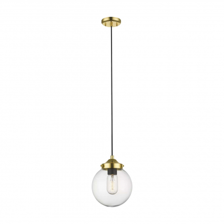 Lustre - Lustra pendul transparent/auriu RIANO, inaltime reglabila, metal/sticla, 003064-011455 - Zumaline