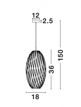 Lustra pendul Vanda, din metal Ø 18 cm, inaltime reglabila, 8436419 - Novaluce [2]