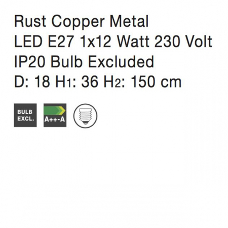 Lustra pendul Vanda, din metal Ø 18 cm, inaltime reglabila, 8436419 - Novaluce [3]