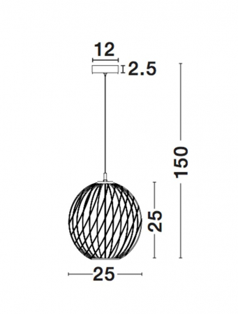 Lustra pendul Vanda, din metal Ø 25 cm, inaltime reglabila, 8436421 - Novaluce [2]