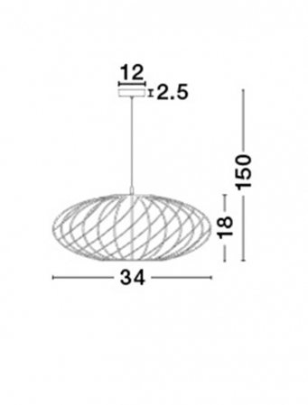 Lustra pendul Vanda, din metal Ø 35 cm, inaltime reglabila, 8436420 - Novaluce [2]