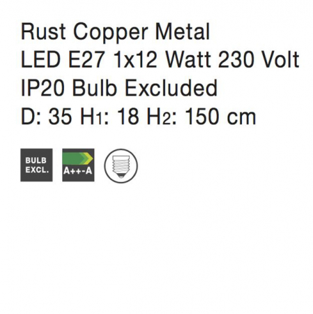 Lustra pendul Vanda, din metal Ø 35 cm, inaltime reglabila, 8436420 - Novaluce [3]
