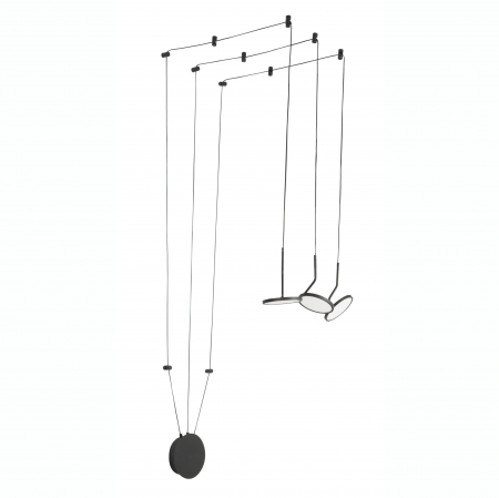 Lustre - Lustra perete-tavan cu 3 pendule suspendate pe cablu lung Ira, LED 30W, 9190130 - Novaluce