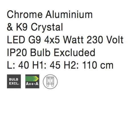 Lustra premium cu cristale Lisaki din metal, inaltime reglabila, 7628010 - Novaluce [3]