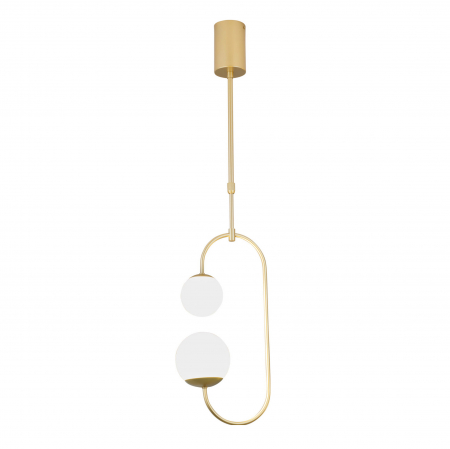 Lustre - Lustra premium eleganta LED Jaumi alb/auriu 23x12 cm metal/sticla, inaltime reglabila, P0385 - Maxlight