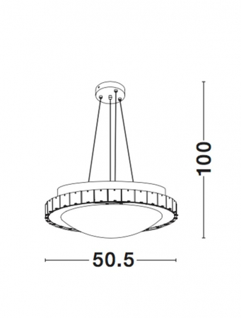 Lustra premium moderna rotunda alba Nateli Ø 51 cm, abajur din sticla cu cristale, 7311404 - Novaluce [2]