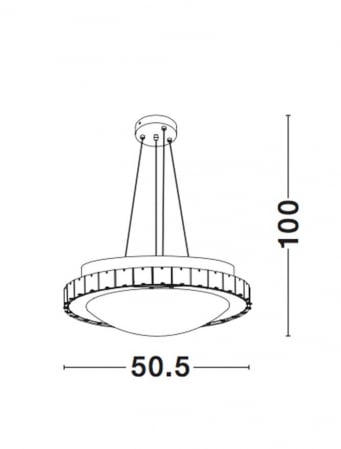 Lustra premium moderna rotunda alba Nateli Ø 51 cm, abajur din sticla cu cristale, 7311404 - Novaluce [1]