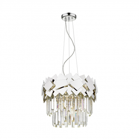 Lustre - Lustra argintie moderna cu cristale QUASAR Ø41 cm, design glam, 003064-011276 - Zumaline