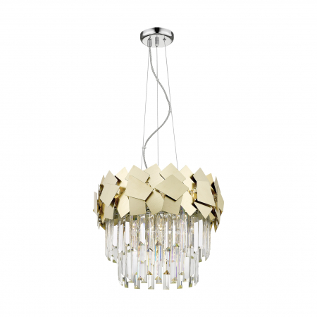 Lustre - Lustra aurie moderna cu cristale QUASAR Ø41 cm, design glam, 003064-011275 - Zumaline