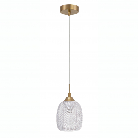 Promotii - Lustra retro sticla transparenta cu model Sekar, metal auriu satinat, 9191541 - Novaluce