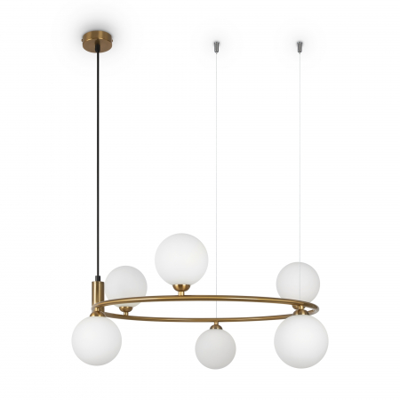 Lustre - Lustra Ring MOD013PL-06BS1, 6xG9, alba+aurie, IP20, Maytoni