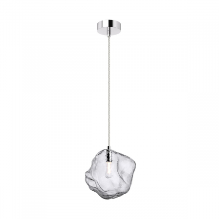 Promotii - Lustra ROCK tip pendul transparent/crom, metal/sticla, inaltime reglabila, 003064-009276 - Zumaline