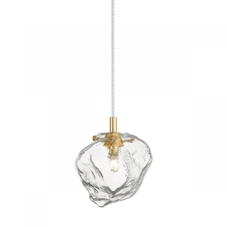 Lustra ROCK tip pendul transparent/auriu, metal/sticla, inaltime reglabila, 003064-011263 - Zumaline [1]