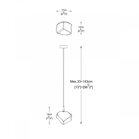 Lustra ROCK tip pendul transparent/auriu, metal/sticla, inaltime reglabila, 003064-011263 - Zumaline [2]