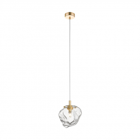 Lustre - Lustra ROCK tip pendul transparent/auriu, metal/sticla, inaltime reglabila, 003064-011263 - Zumaline