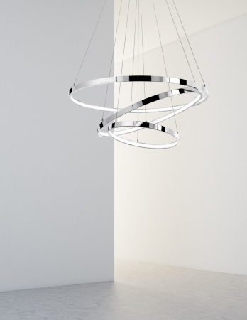 Lustra rotunda 3 inele crom ajustabile Gani Ø80 cm, iluminare LED dimabila, design modern lux, 17222004 D - Novaluce [2]