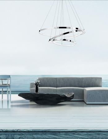 Lustra rotunda 3 inele crom ajustabile Gani Ø80 cm, iluminare LED dimabila, design modern lux, 17222004 D - Novaluce [3]