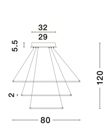 Lustra rotunda 3 inele crom ajustabile Gani Ø80 cm, iluminare LED dimabila, design modern lux, 17222004 D - Novaluce [4]